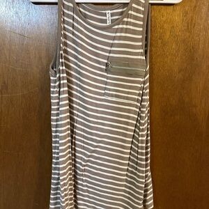 Striped Sleeveless Top with Pocket